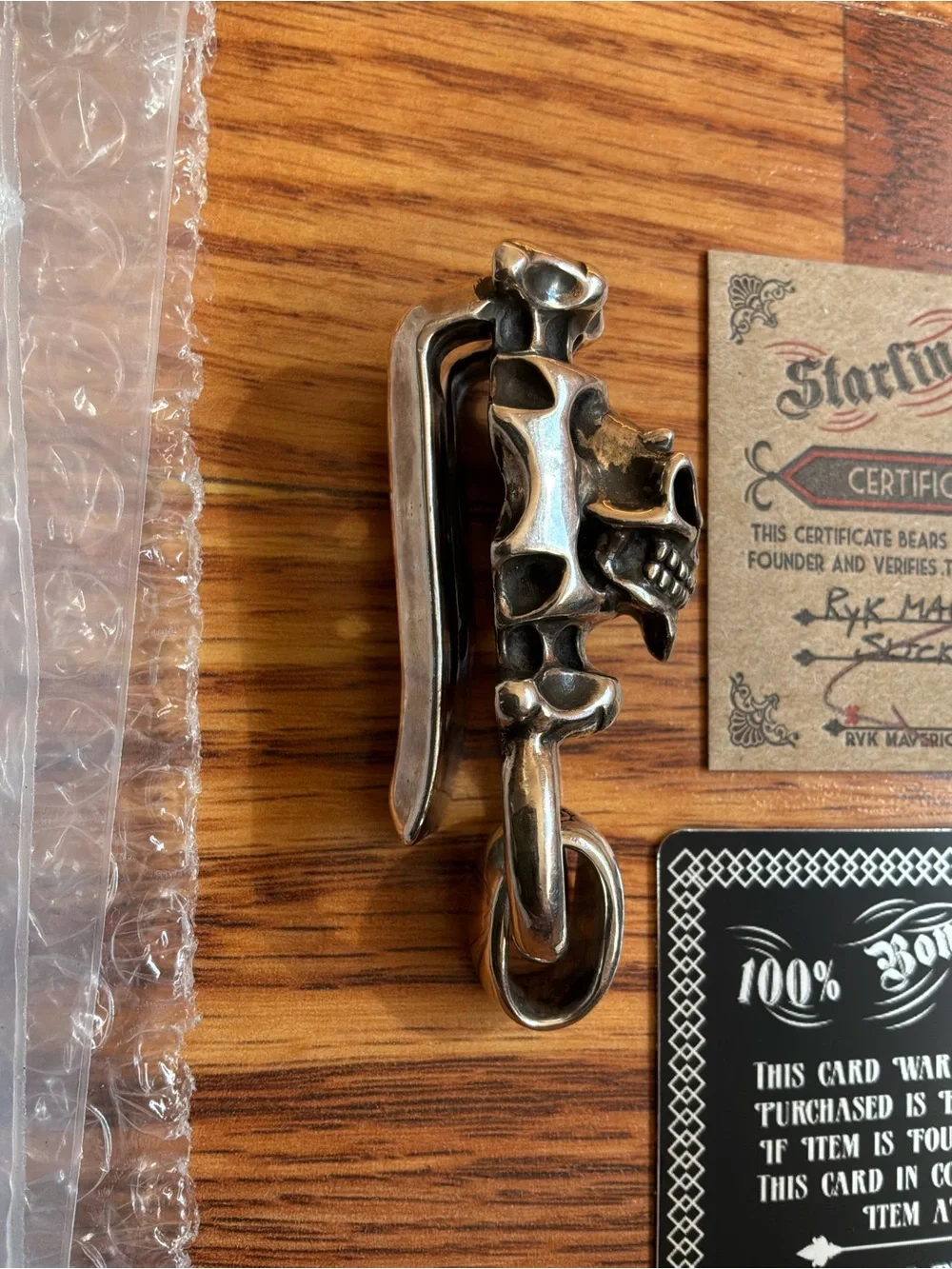 STARLINGEAR Sterling Silver 925 Skull Keychain